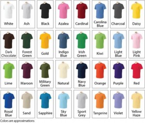 t shirt colors